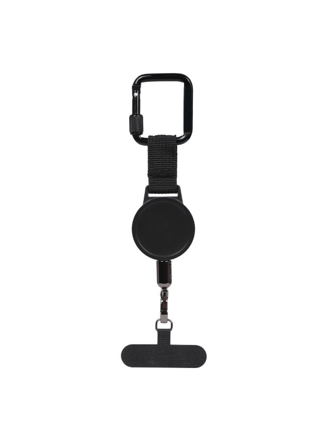 MANBO Retractable Anti-Theft Metal Phone Clip | 60cm Extendable | for Backpack, Belt & Wristband | Ideal for Travel, Outdoor Sports & Camping - Image 1